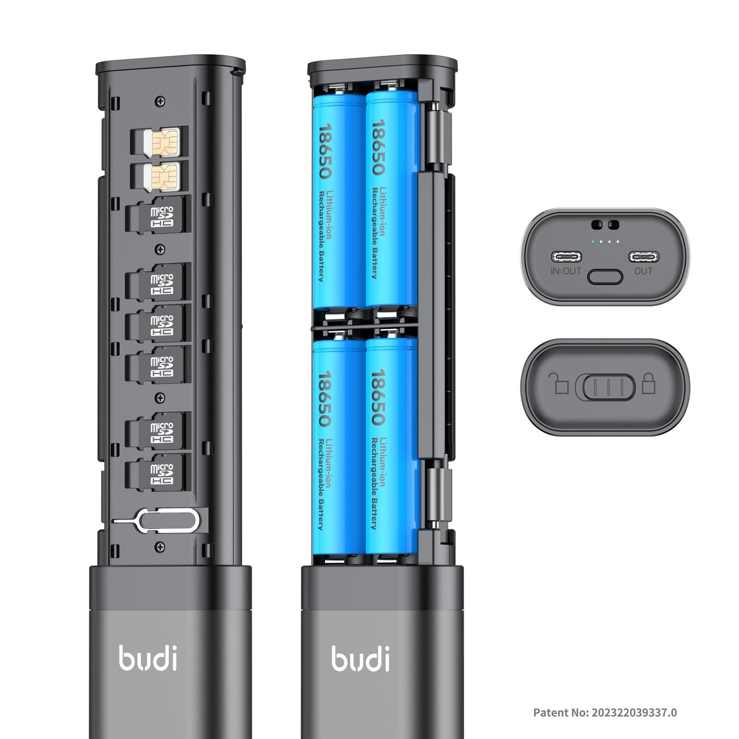 budi 18650 Battery Charger & 20W PD Power Bank