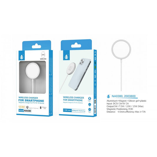 TYPE-C Magnetic Wireless Charger for Smartphone, 15W, Silver